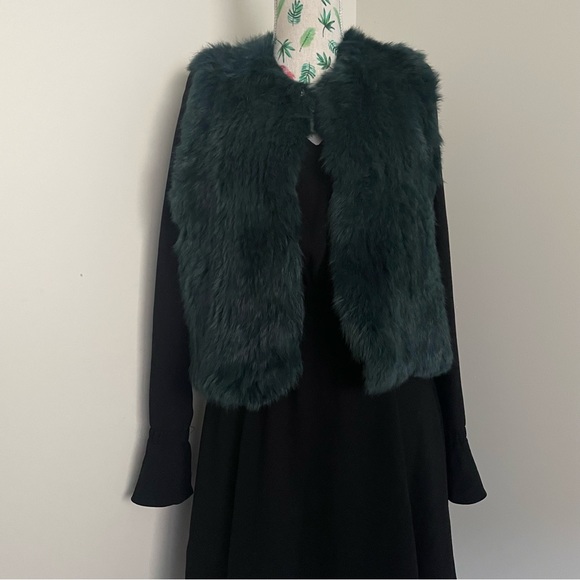 Ethical Lady Luxe Fur Vest 🖤NWT🖤Green - Picture 13 of 16